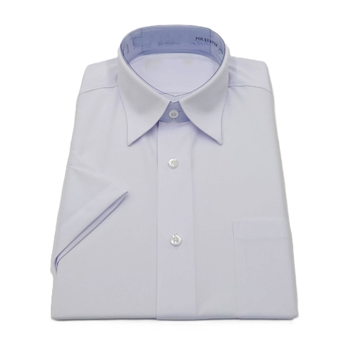 :半袖ニットシャツ（白無地）